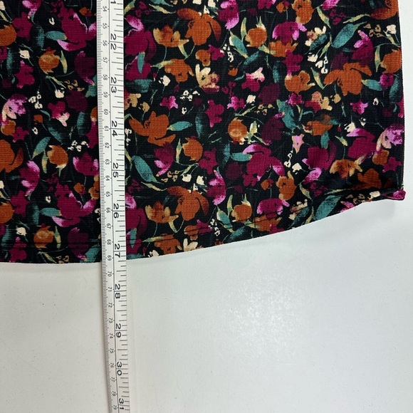 Ava Viv Women’s Plus Multicolor Floral Top 1X Long Puff Sleeve Lightweight - Picture 8 of 9